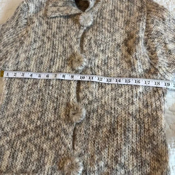 Eastside Westside Beige Knit Long Cardigan Sweater Mohair Blend Neutral Boho L - Picture 6 of 6